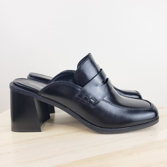 Seychelles Kami Black mules Size 10M Block Chunky Heel 90s Y2K Preppy Academia - Picture 7 of 12